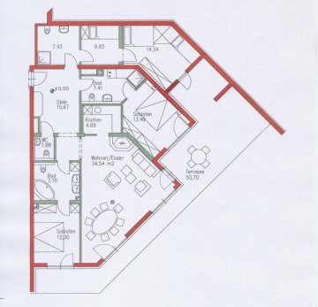 Grundriss der Wohnung
