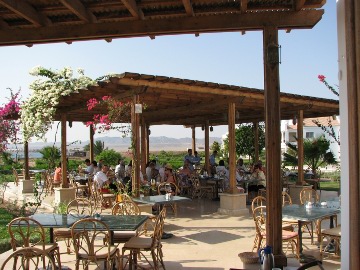 Blick auf den Aussen-Teil des Restaurants